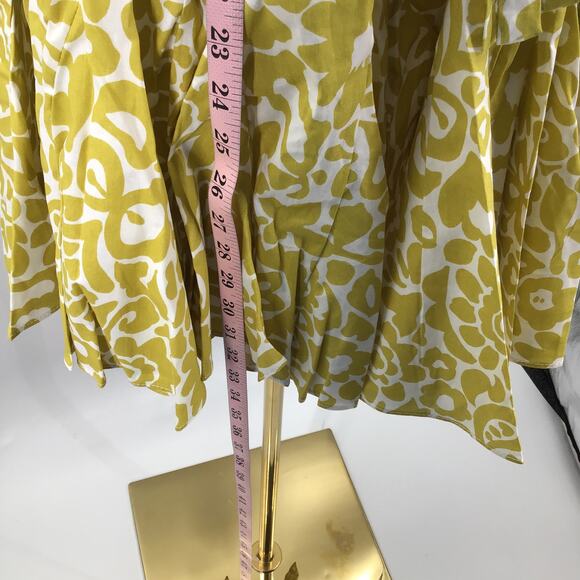 AAKAA SZ S Green 3/4 Puff Sleeve Floral  Cotton Belted Mini Dress NWT B161 - Picture 7 of 7